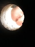 Meaty peeing twat voyeured thru a hole